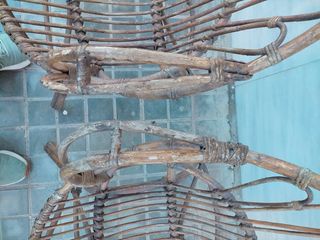 Conjunto de mesa + cristal + 2 sillones