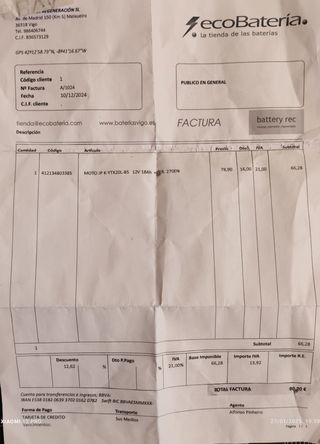 Batería moto 