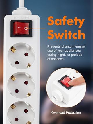 Regleta Enchufes 3 Tomas Interruptor3500 W NUEVO