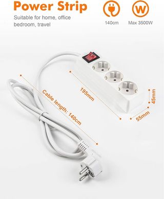 Regleta Enchufes 3 Tomas Interruptor3500 W NUEVO