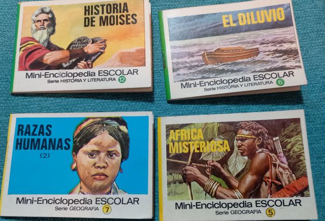 4 ejemplares mini-enciclopedia escolar Bruguera