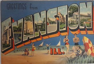 Libro cartoline pieghevoli Evanston anni '30