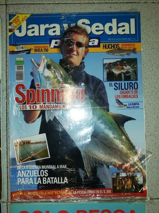 Lote revistas pesca señuelos pack caña carrete 