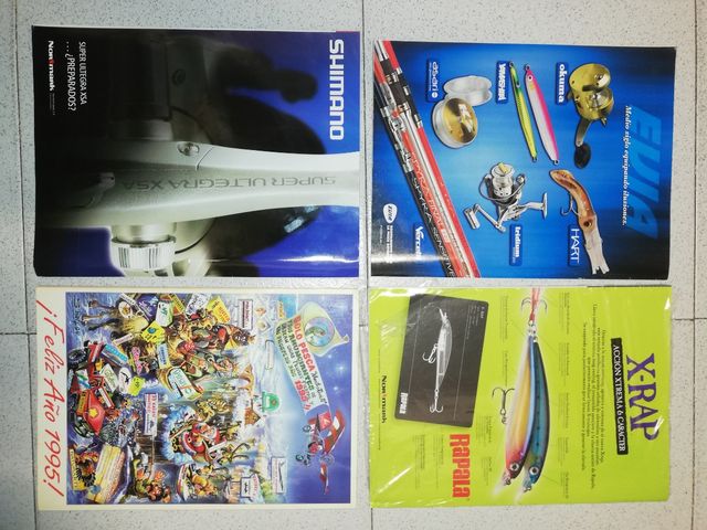Lote revistas pesca señuelos pack caña carrete
