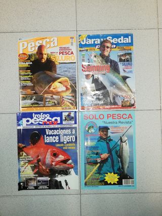 Lote revistas pesca señuelos pack caña carrete 
