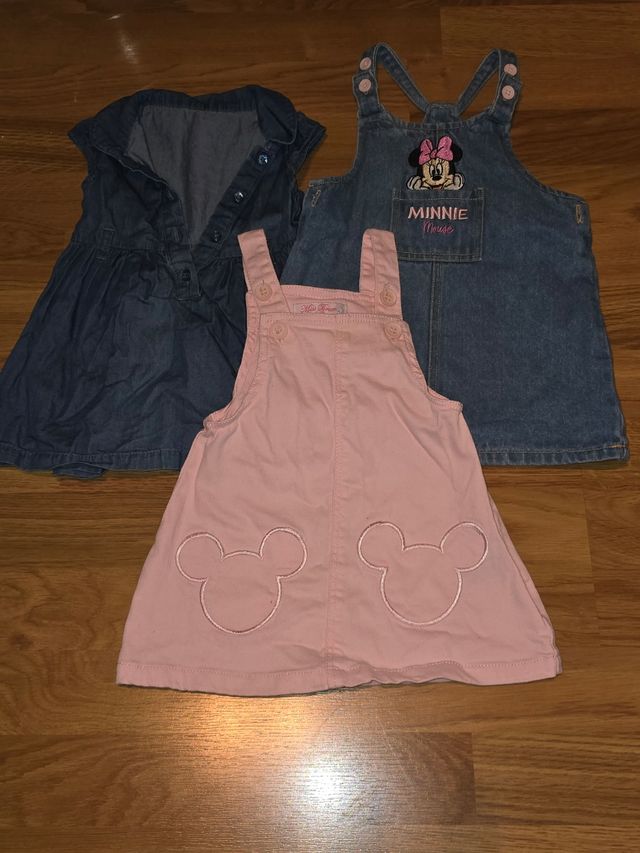 Pack 3 vestidos vaqueros 6-9 meses