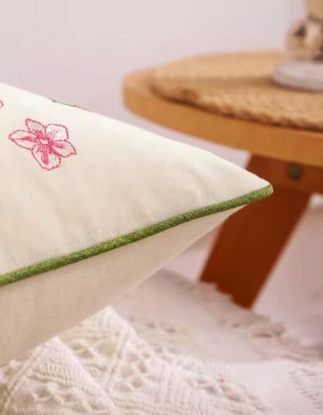 Capa de almofada decorativa, bordada 50*30cm. Algodão
