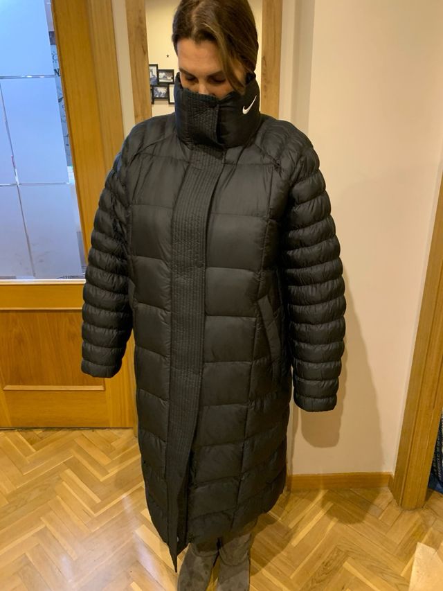 Abrigo nike negro largo mujer prima loft