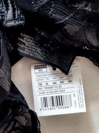 Conjunto WOMEN'SECRET Sujetador y Tanga Negro