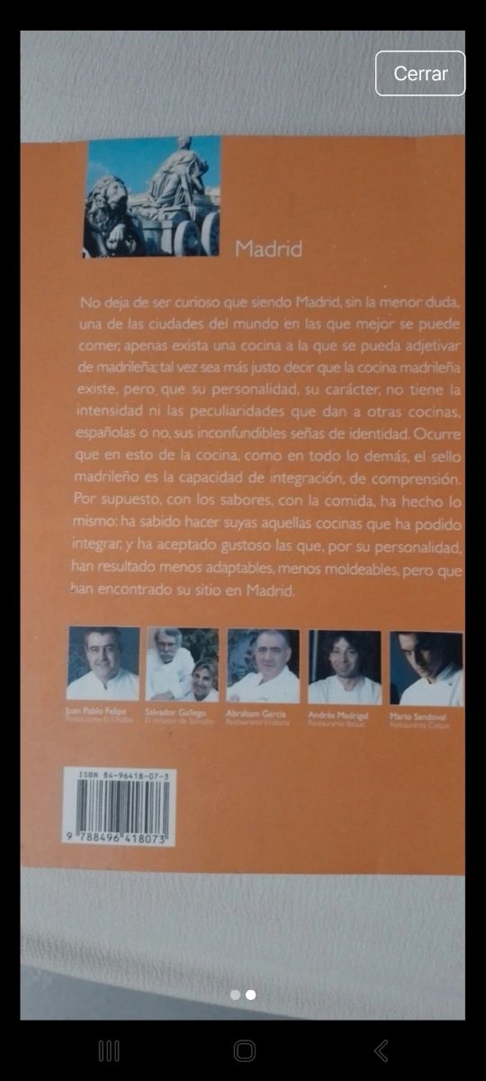 Libro de recetas Madrid