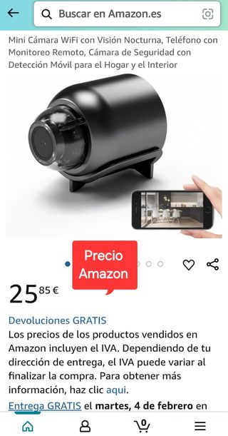 Mini cámara oculta de vigilancia