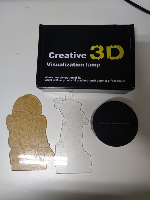Lampara 3D de acrílico con usb