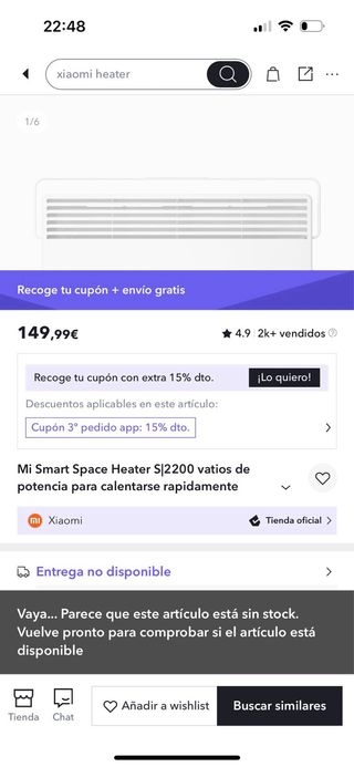 Radiador xiaomi Mi smart space Heater S2200