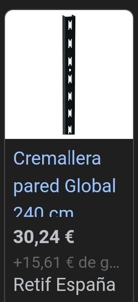 Estantería comercial con cremallera multiposicion