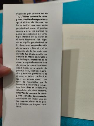 Veinte poemas de amor y Una canción desesperada