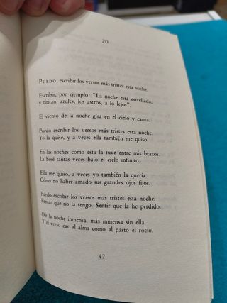 Veinte poemas de amor y Una canción desesperada