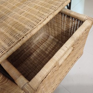 Mueble cajonera trenzado y forja