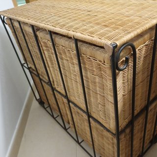 Mueble cajonera trenzado y forja