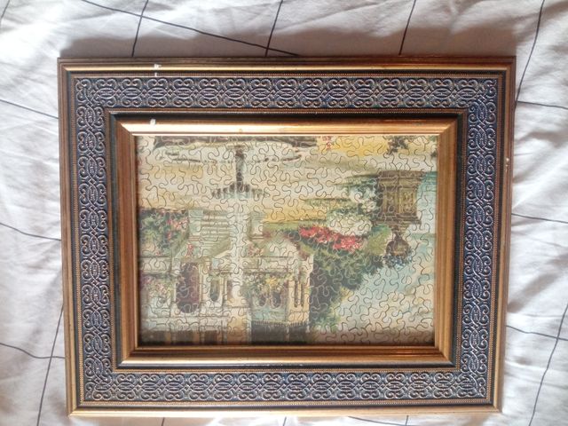 ANTIGUO PUZLE EN MADERA ENMARCADO.