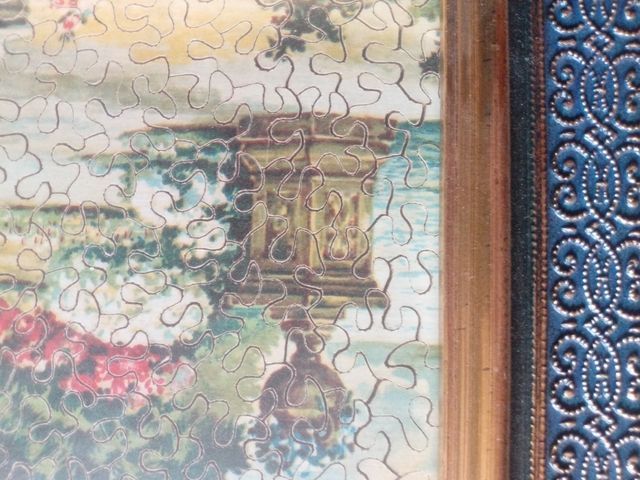 ANTIGUO PUZLE EN MADERA ENMARCADO.