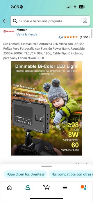 Foco Led Moman Bicolor Nuevo