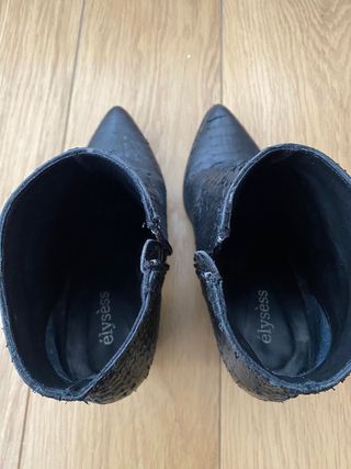 Botines negro mujer piel serpiente Élysèss