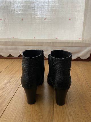Botines negro mujer piel serpiente Élysèss