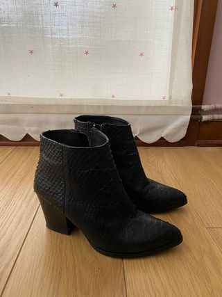 Botines negro mujer piel serpiente Élysèss