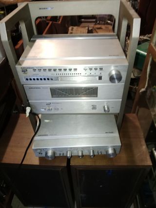 Equipo de música vintage hi fi grundig 2 altavoces