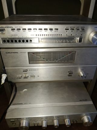 Equipo de música vintage hi fi grundig 2 altavoces