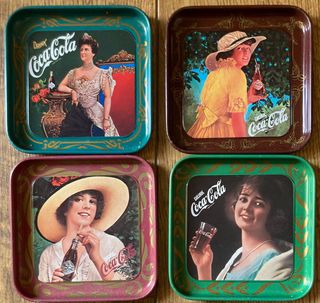 Set 4 sottobicchieri in metalo vintage