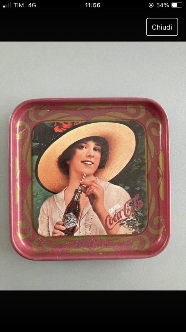 Set 4 sottobicchieri in metalo vintage