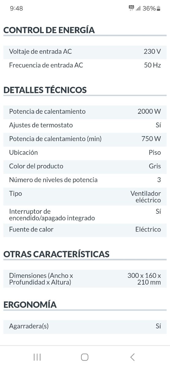 Calefactor/convector Fagor