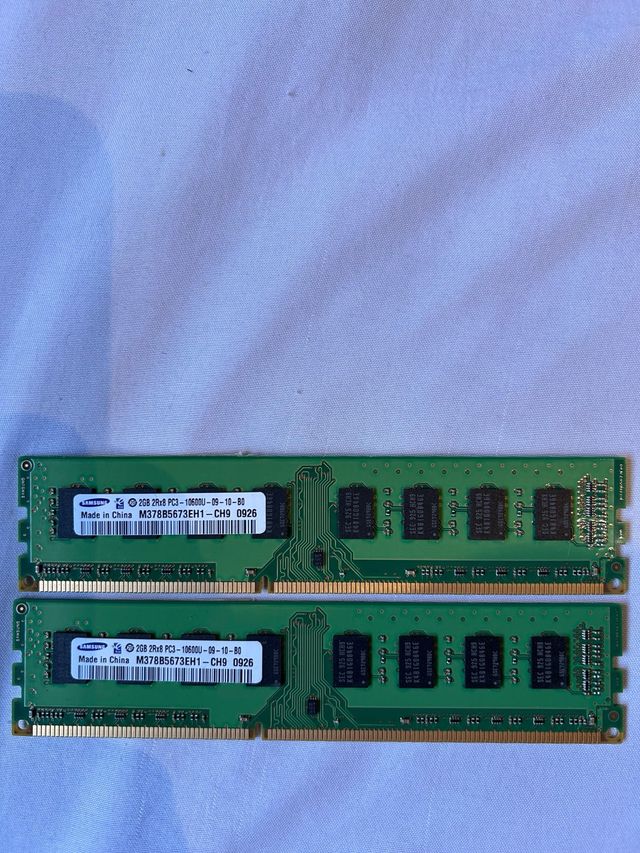 7 Tarjetas de memoria RAM Samsung DDR3 2GB