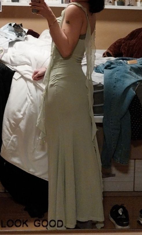 Vestido de tul elegante verde