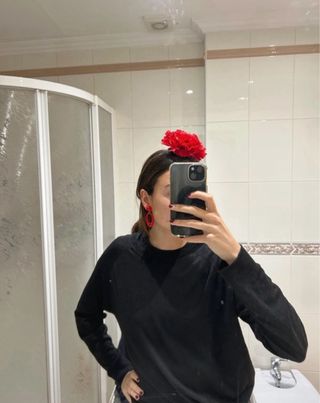 Pendientes sevillana rojos