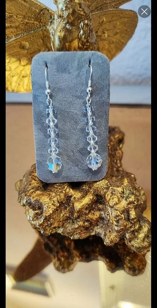 Pendientes plata y cristal 