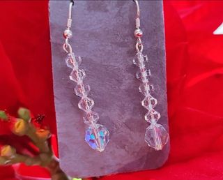 Pendientes plata y cristal 