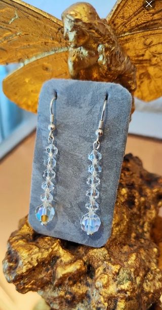 Pendientes plata y cristal 