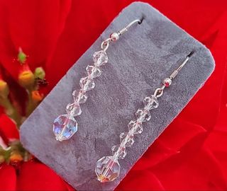Pendientes plata y cristal 