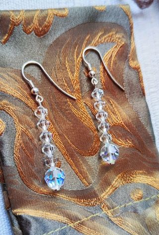 Pendientes plata y cristal 