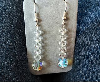 Pendientes plata y cristal 