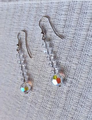 Pendientes plata y cristal 