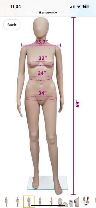 Maniqui mujer base cristal 