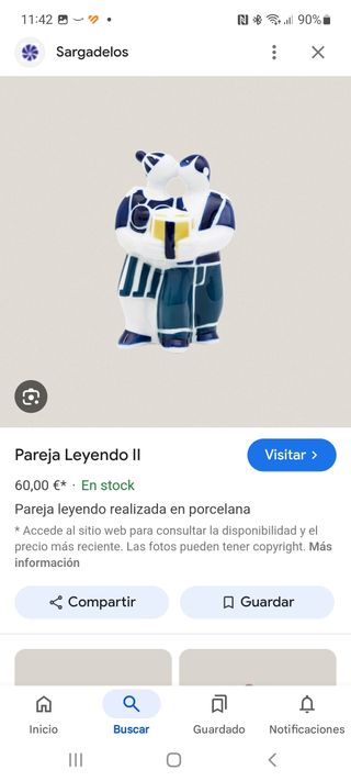 Figura Sargadelos pareja leyendo
