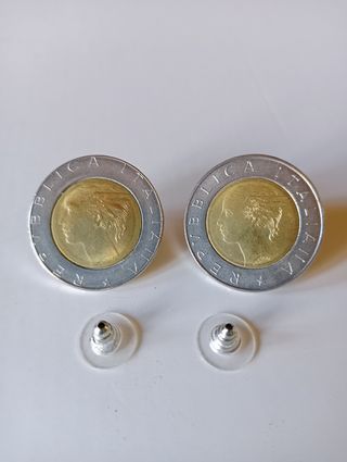 Orecchini con monete vintage Italiane da 500 Lire