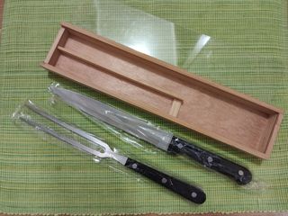 Set de cuchillo y tenedor para barbacoa