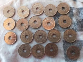 Monedas 25 pts con agujero