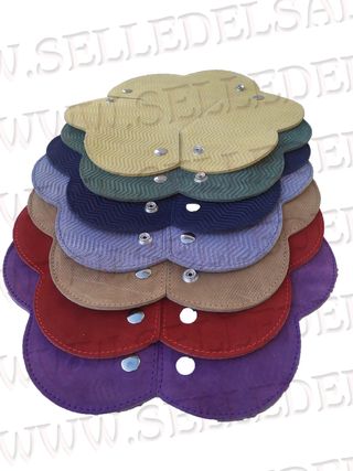 Svuotatasche forma fiore in pelle scamosciata BLU