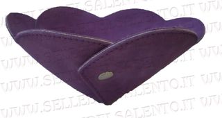 Svuotatasche forma fiore pelle scamosciata Viola